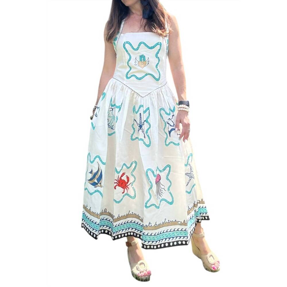 NEW MO MAYA namaste sunshine midi dress in white